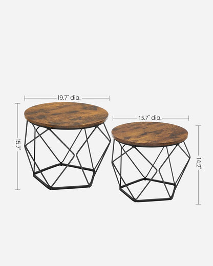 VASAGLE Small Coffee Table Set of 2