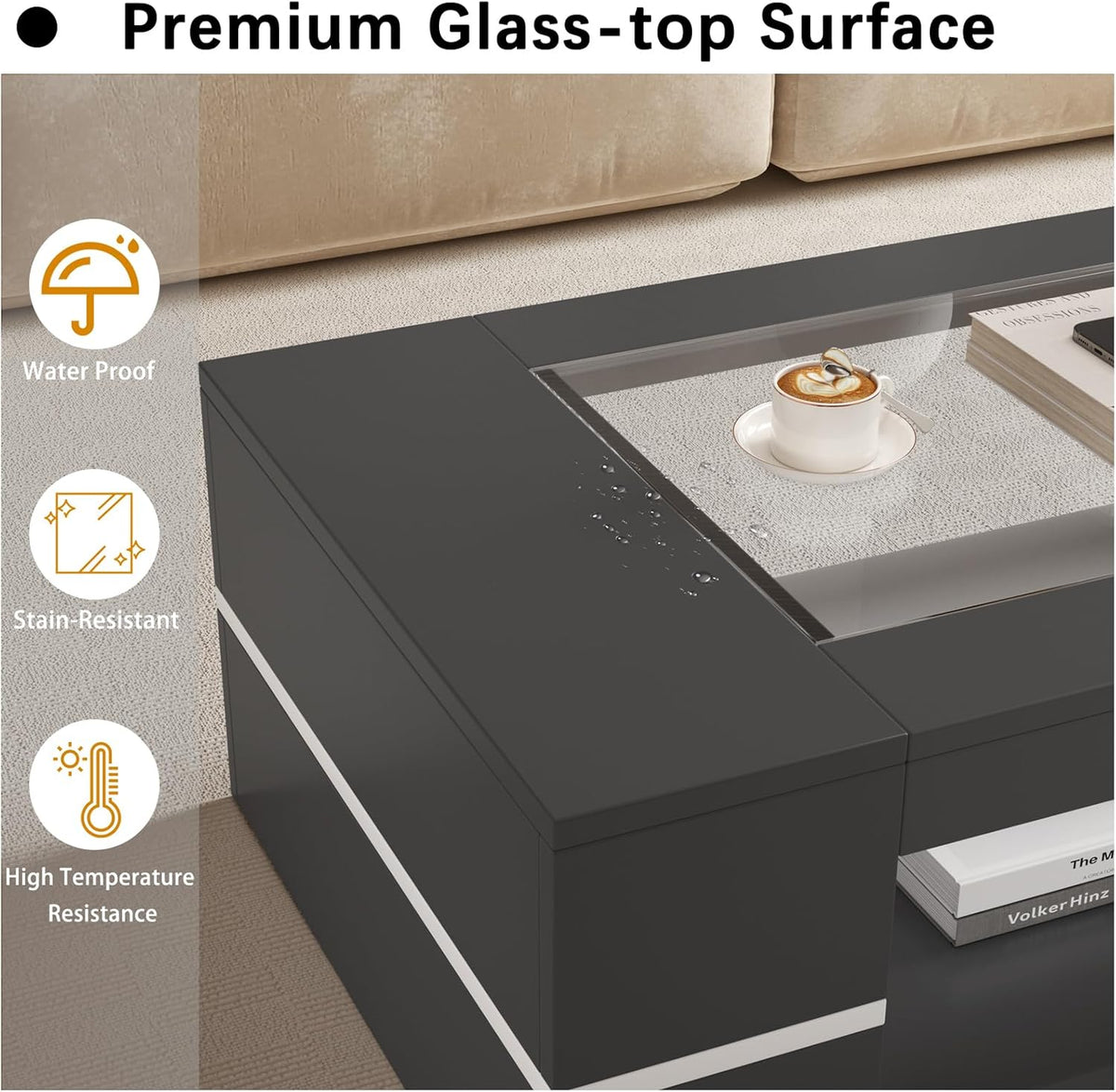 Modern Stylish Coffee Table with Glass Top