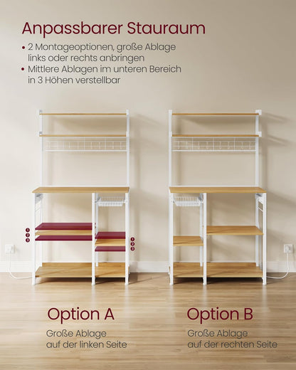 VASAGLE Kitchen Shelf with Sockets KKS031Y19