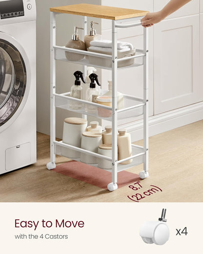 VASAGLE 4-Tier Trolley LRC033W09