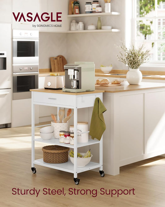 VASAGLE Mobile Kitchen Island on Wheels