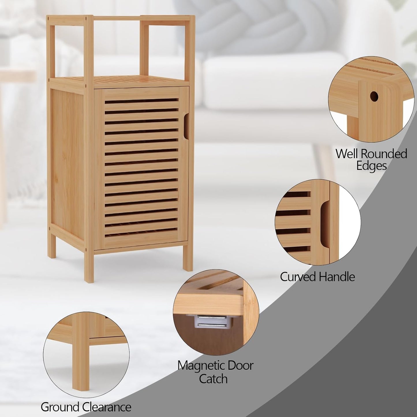 Bamboo Bathroom Storage Cabine