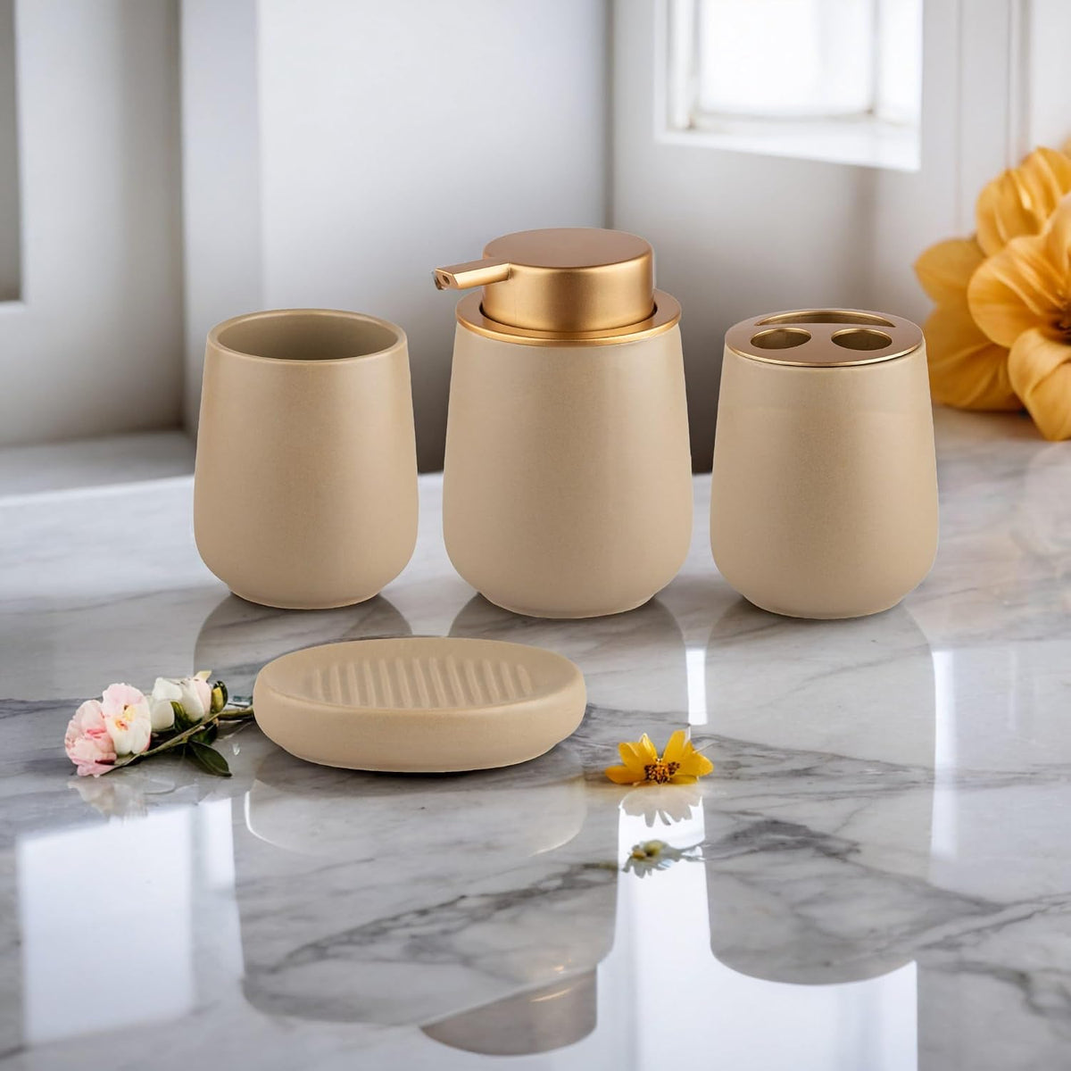 Ceramic Bathroom Accessory Set