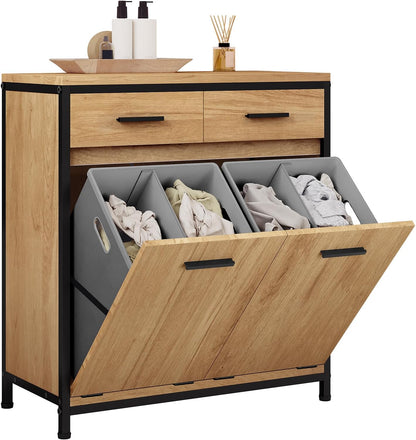 EUGAD Bathroom Cabinet with 2 Foldable Laundry Bags