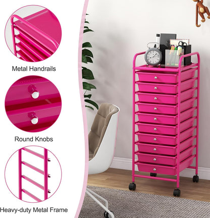Storage Trolley with 10 Drawers