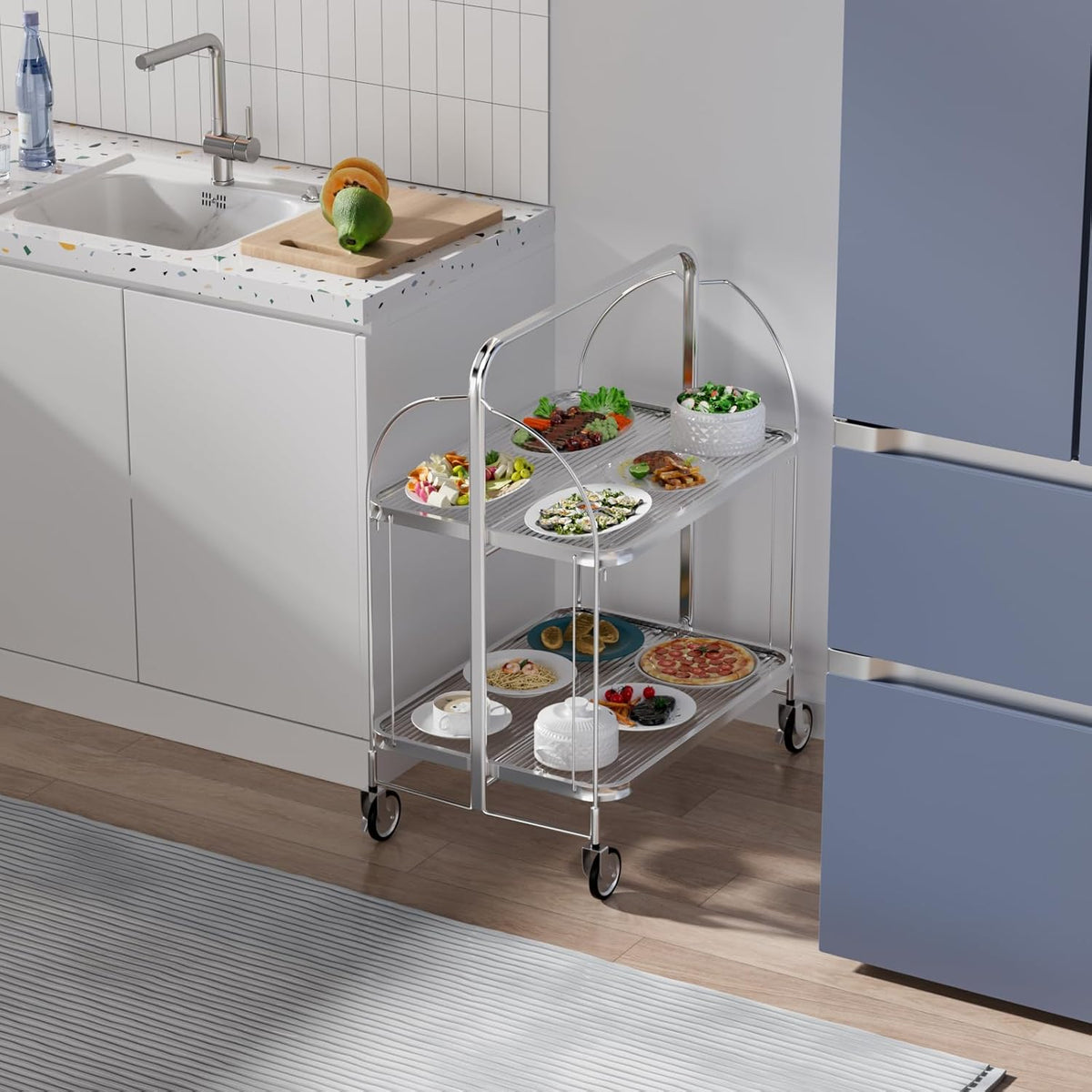 Folding Kitchen Trolley