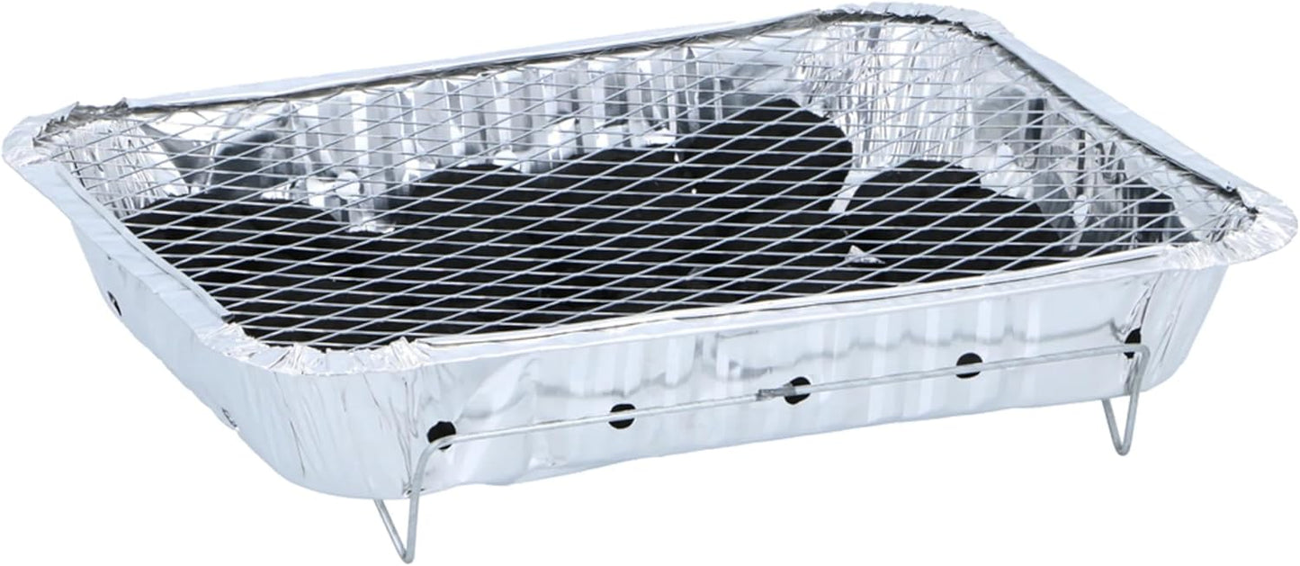 RESCH Portable Charcoal Disposable Grill with Charcoal & Grate