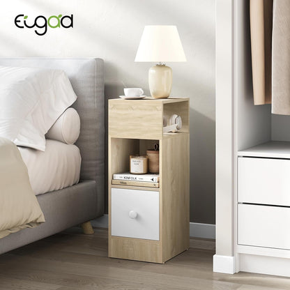 EUGAD Set of 2 Narrow Bedside Tables