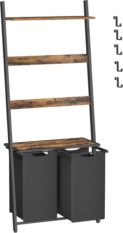 VASAGLE Laundry Basket with Towel Ladder BLH221B01