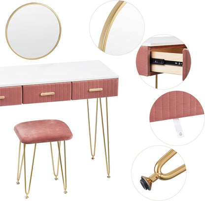WOLTU Dressing Table with Stool
