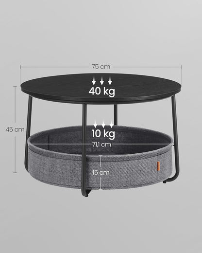 VASAGLE Round Coffee Table LCT244W10