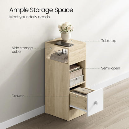 EUGAD Set of 2 Narrow Bedside Tables