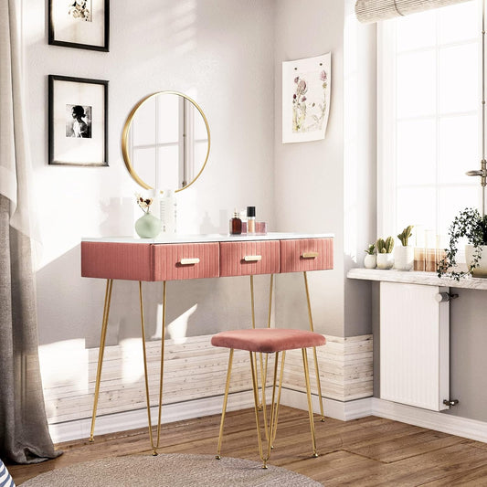 WOLTU Dressing Table with Stool