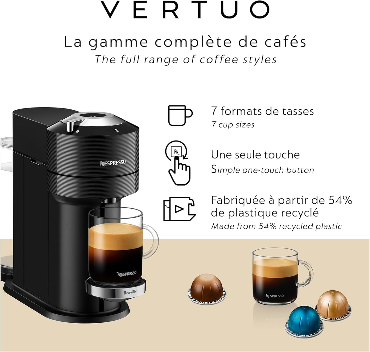 Nespresso Coffee and Espresso Maker with Aeroccino Milk Frother