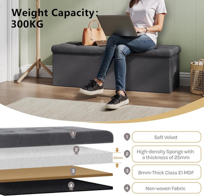 WOLTU Footstool Storage bench (SH73GR)