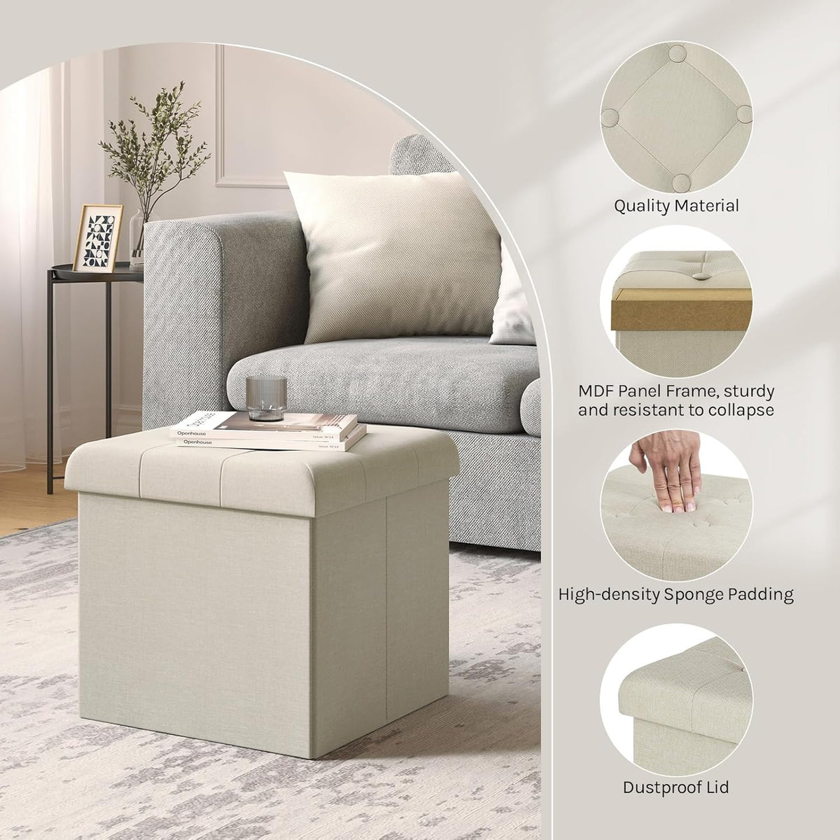 WOLTU Velvet Storage Stool (SH06CM_1)