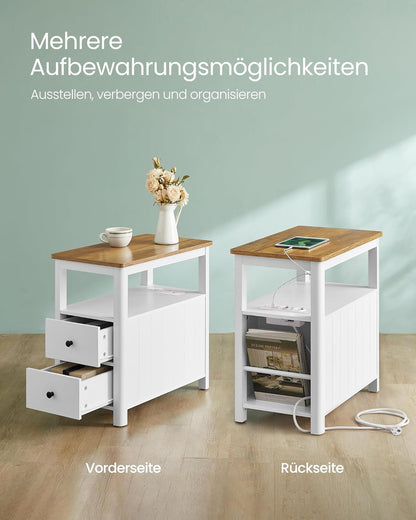 VASAGLE Narrow Bedside Table LET327W14