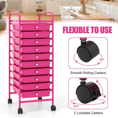 Storage Trolley with 10 Drawers