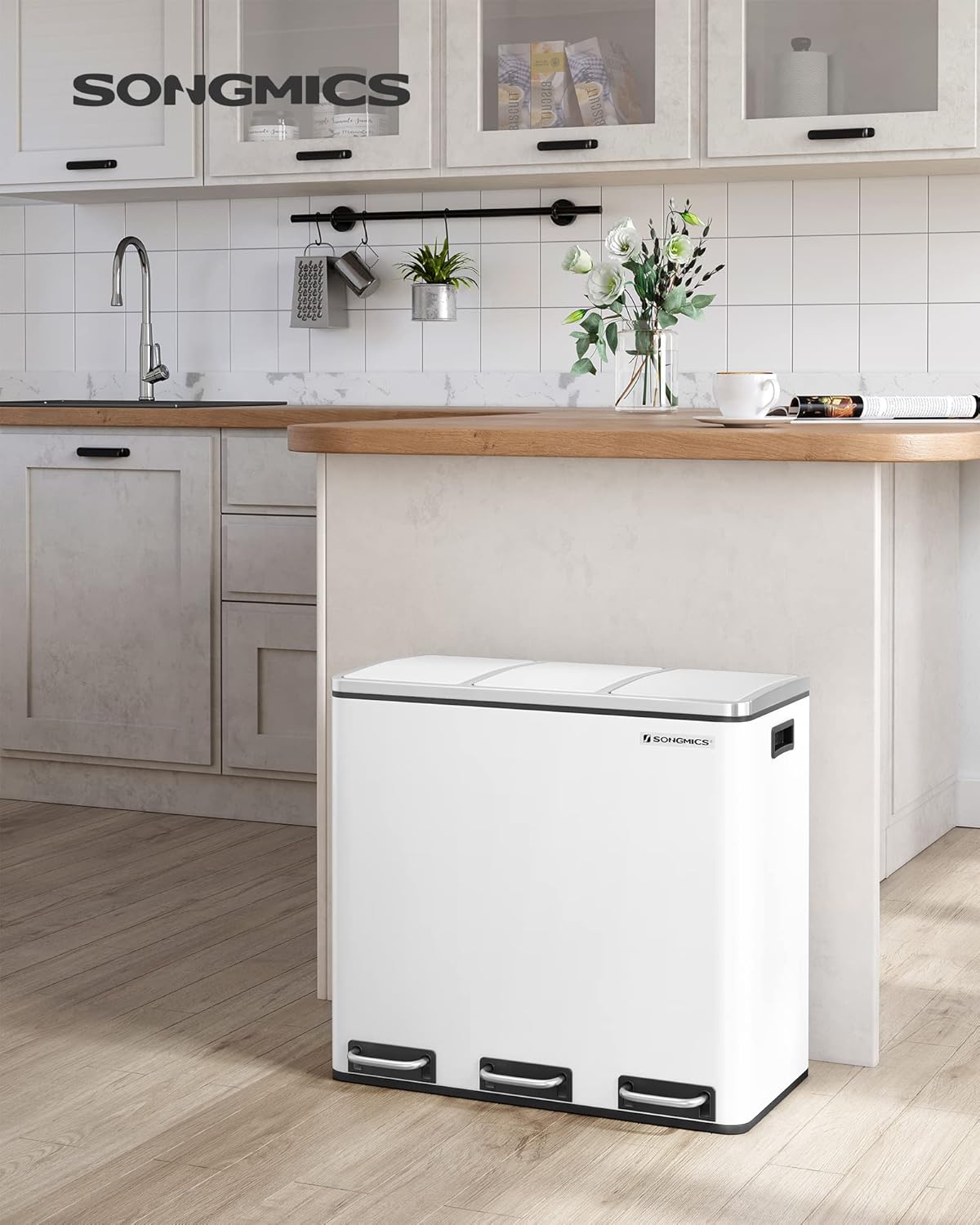 SONGMICS Kitchen Bin LTB54WT
