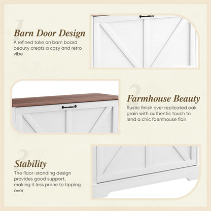 Farmhouse Shoe Storage Cabinet with 2 Flip Drawers (202665c)
