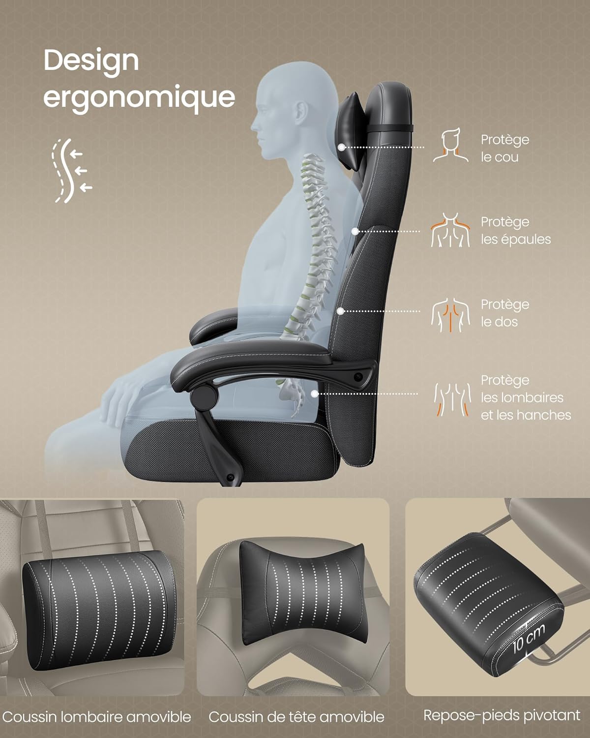 SONGMICS Gaming Chair OBG077B01