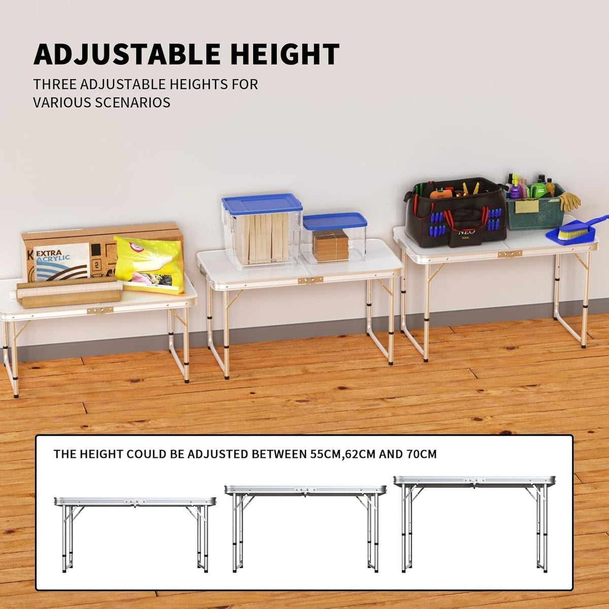 WOLTU Adjustable Height Folding Table (CPT8128EI)