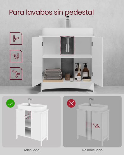 VASAGLE Under Sink Storage Cabinet BBC01WT