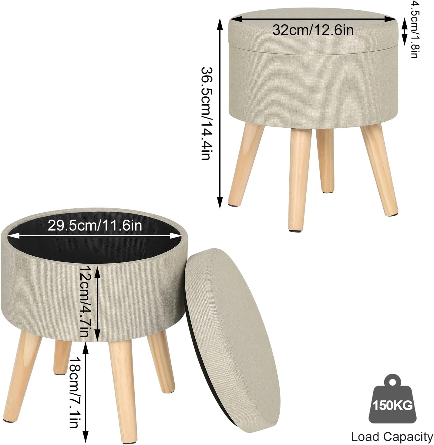 WOLTU Storage Ottoman Chair Stool (SH08CM_1)