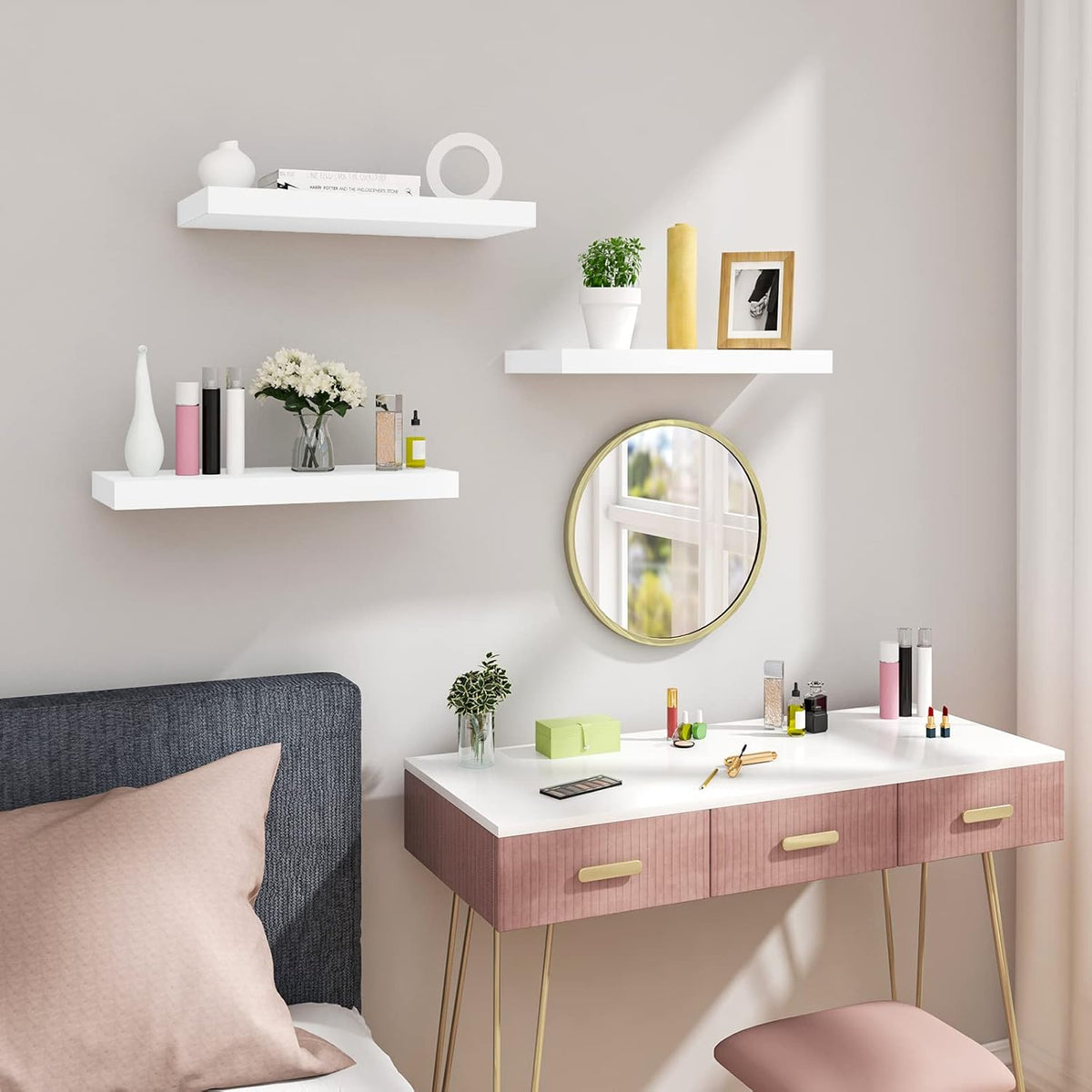 WOLTU Set of 3 Wall Shelves