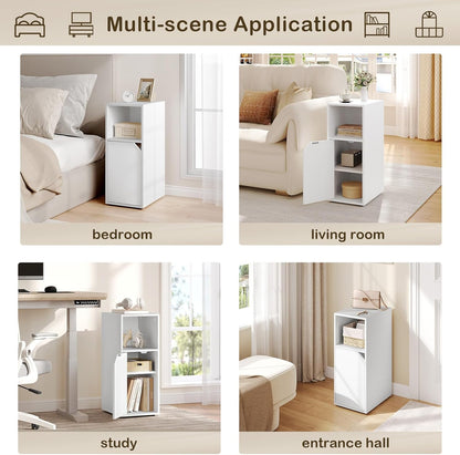 WOLTU Narrow Bedside Table (NTS16WS)