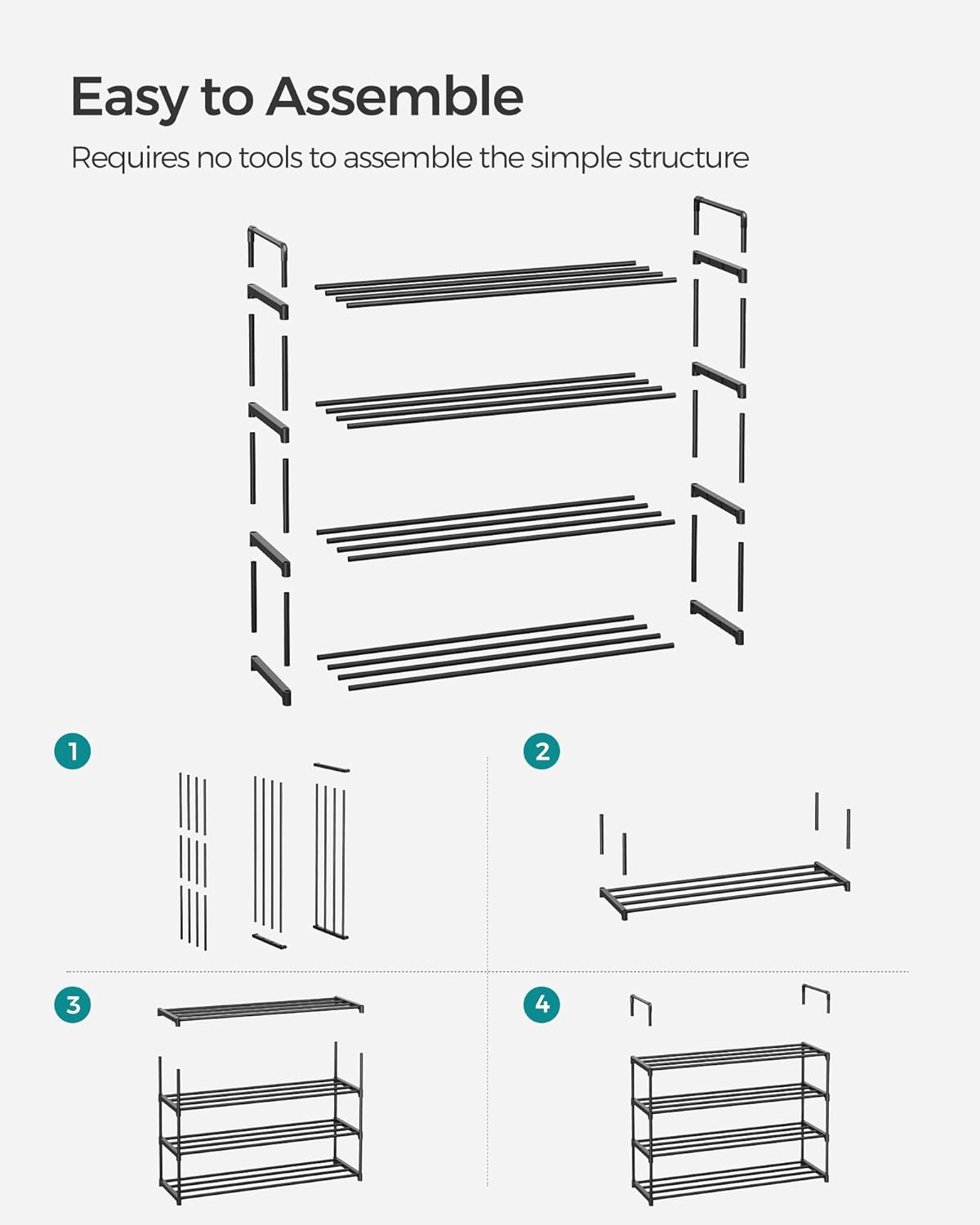 SONGMICS Shoe Rack LSA14BKV2