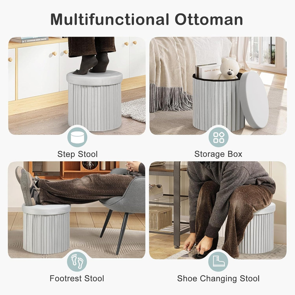 WOLTU Round Stool with Storage Space (SH89CM)