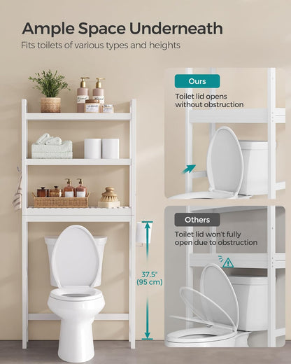 SONGMICS Over The Toilet Storage Organize BTS01WT
