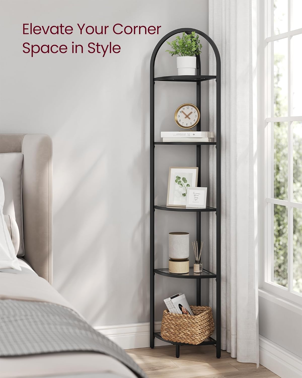 VASAGLE 5-Tier Corner Shelf LGT810B61