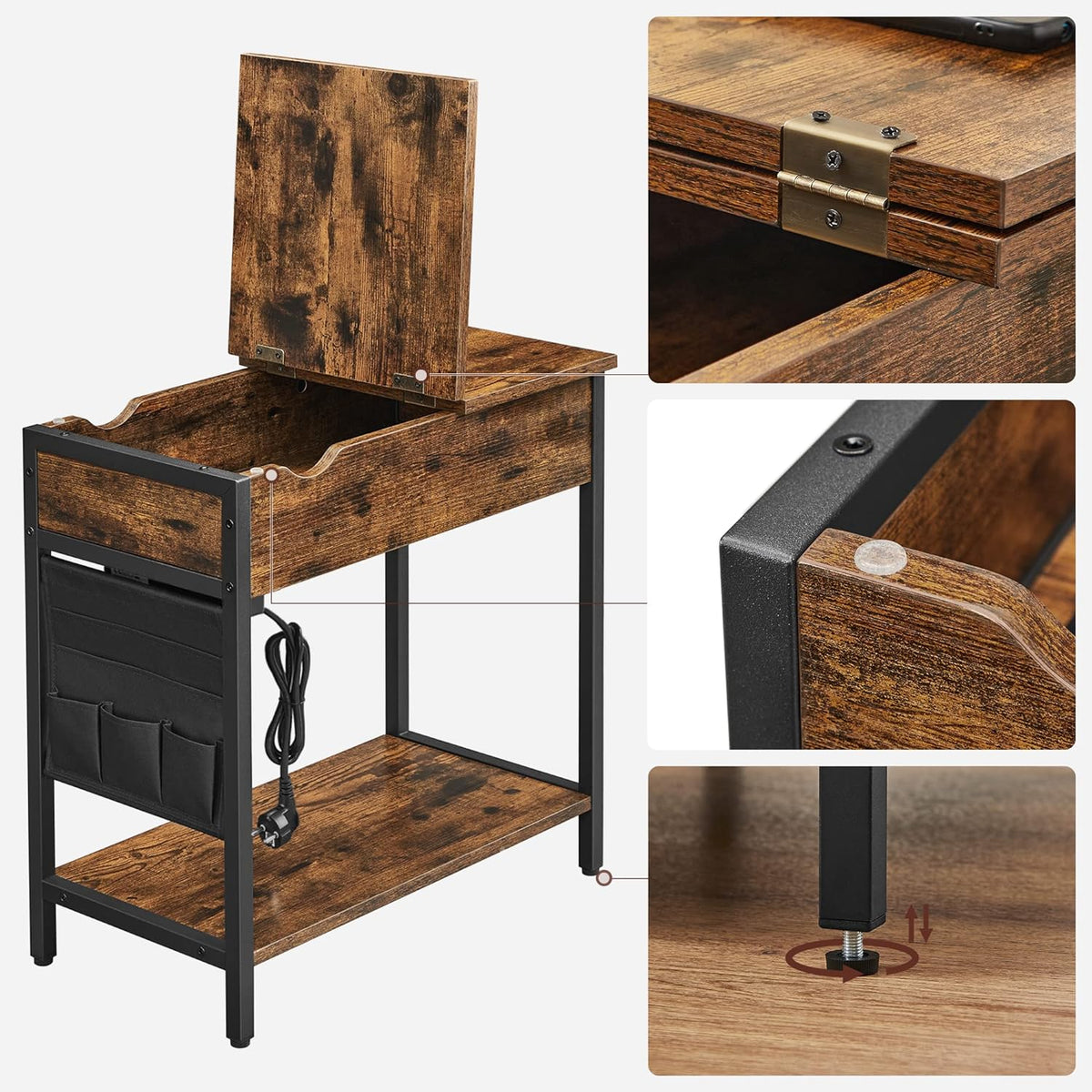 VASAGLE Side Table, Folding Table