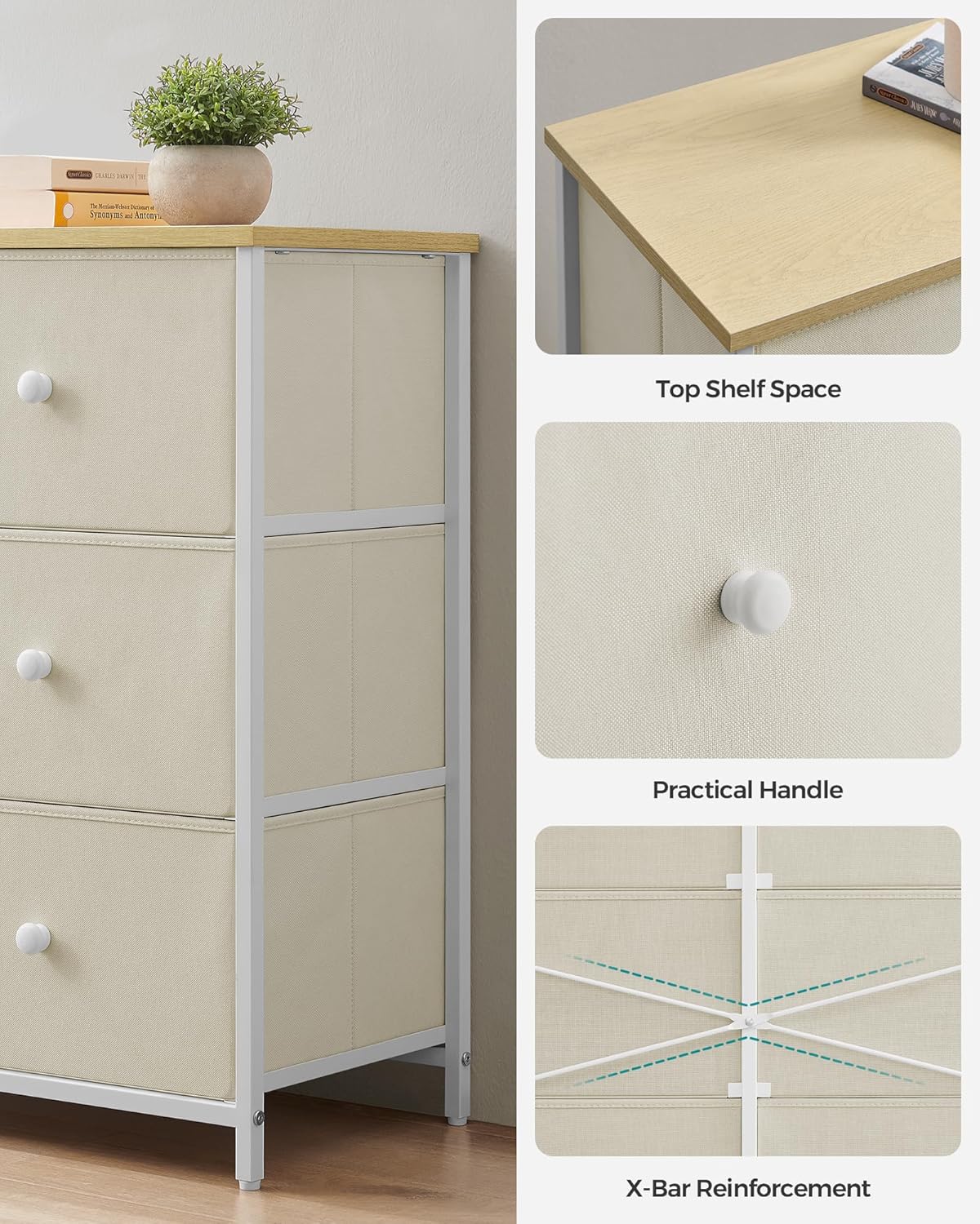 SONGMICS Chest of Drawers LTS323W01