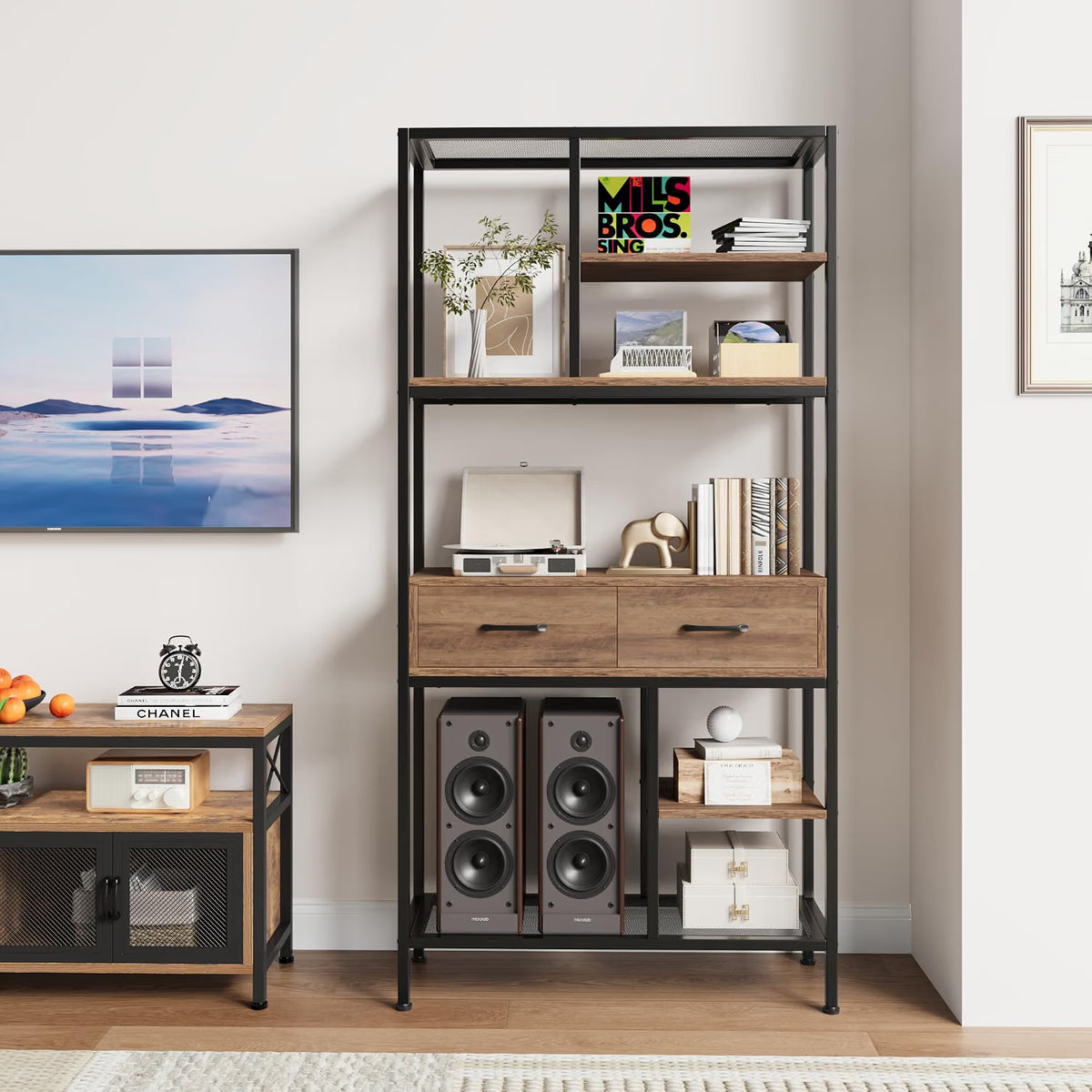 Tall Bookcase with Storage