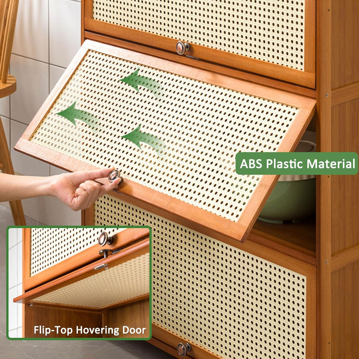 Bamboo Storage Cabinet With Doors
