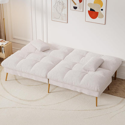 COMHOMA  Futon Sofa Bed Sherpa with Adjustable Backrest (EU-B001-WB-NEW)