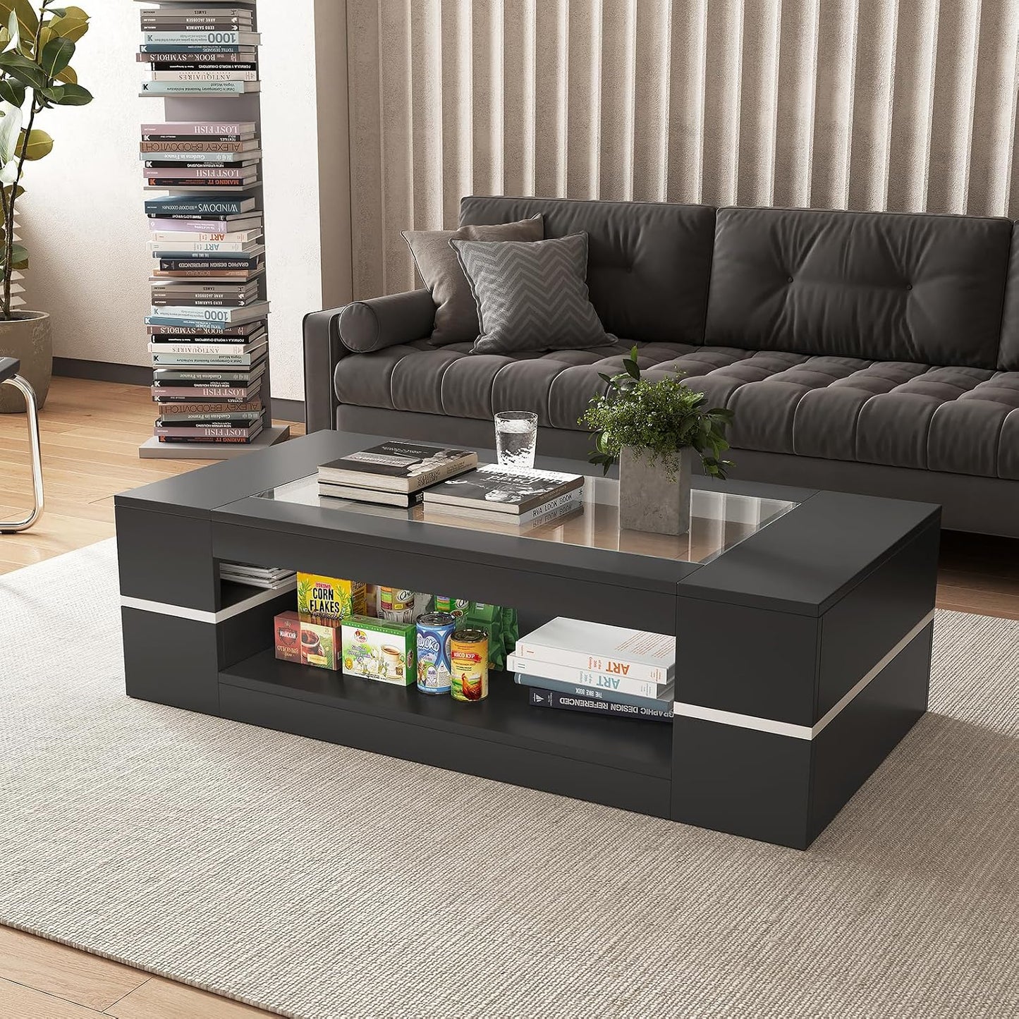 Modern Stylish Coffee Table with Glass Top