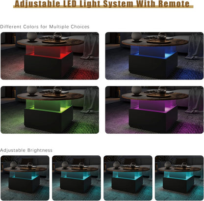 LED Modern Living Room Table with Storage