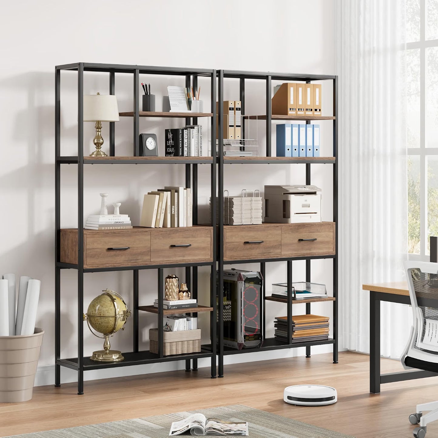 Tall Bookcase with Storage