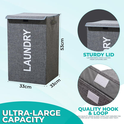 Collapsible Laundry Basket with Lid