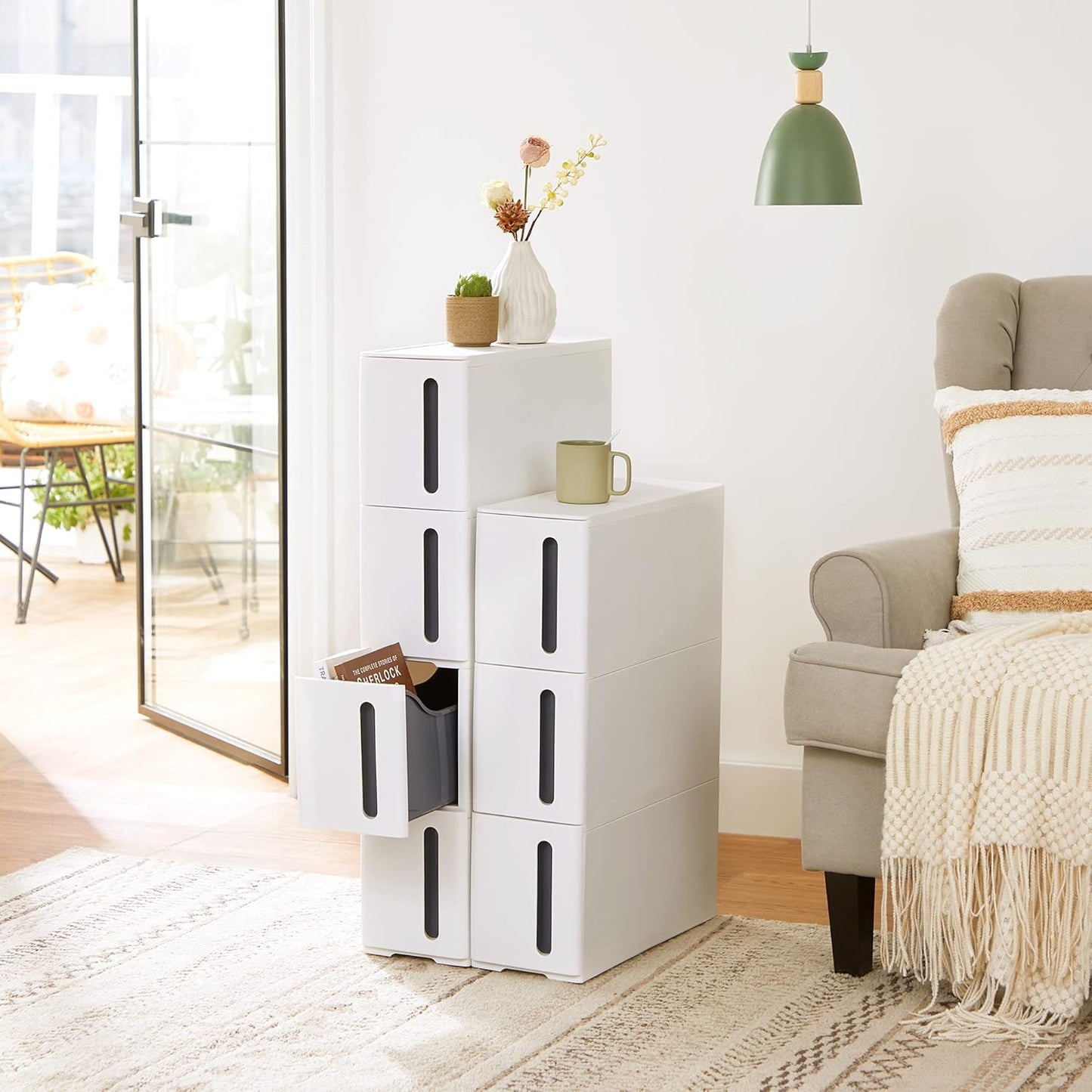 SONGMICS Storage Tower on Wheels KFR008G01