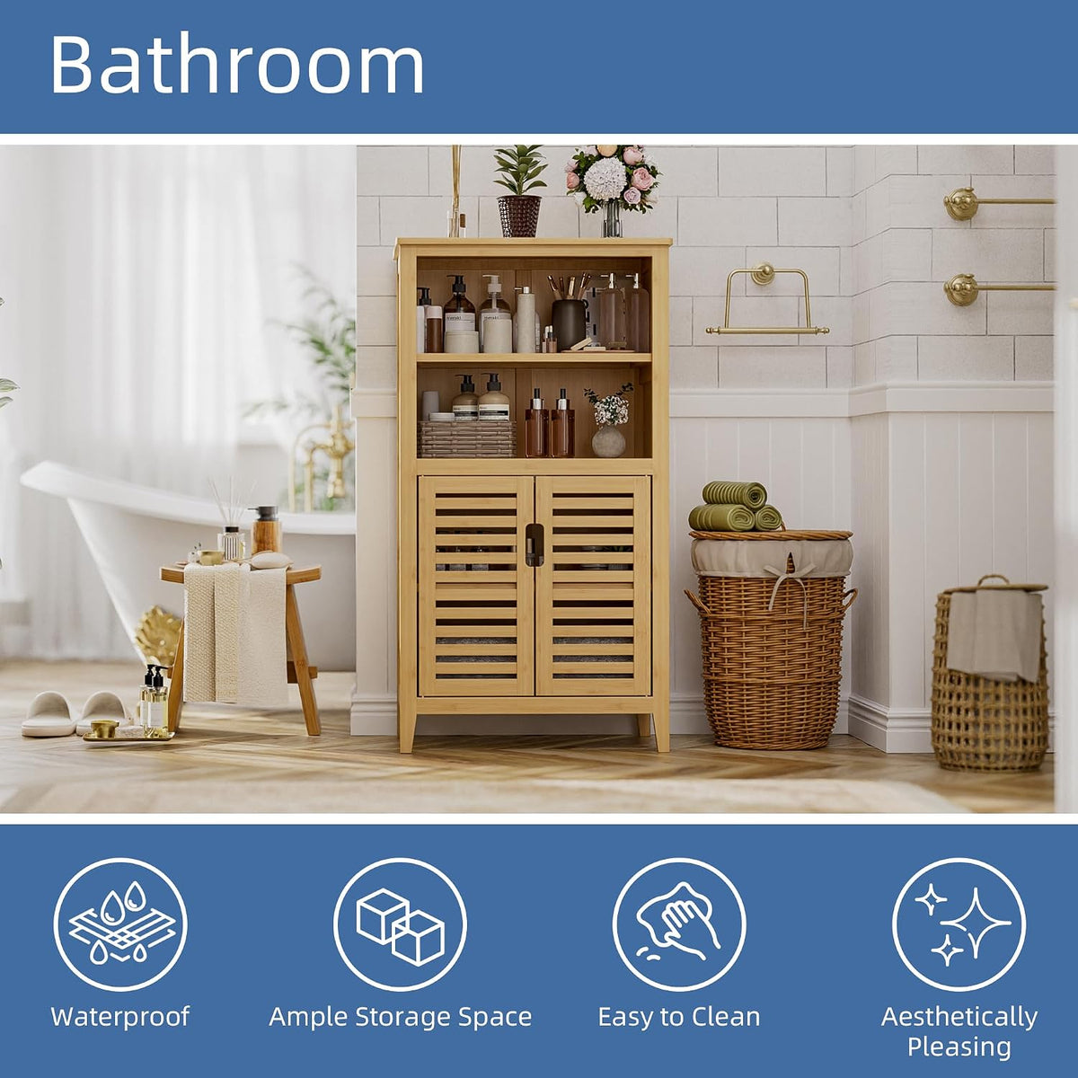 Bamboo Bathroom Storage Cabinet