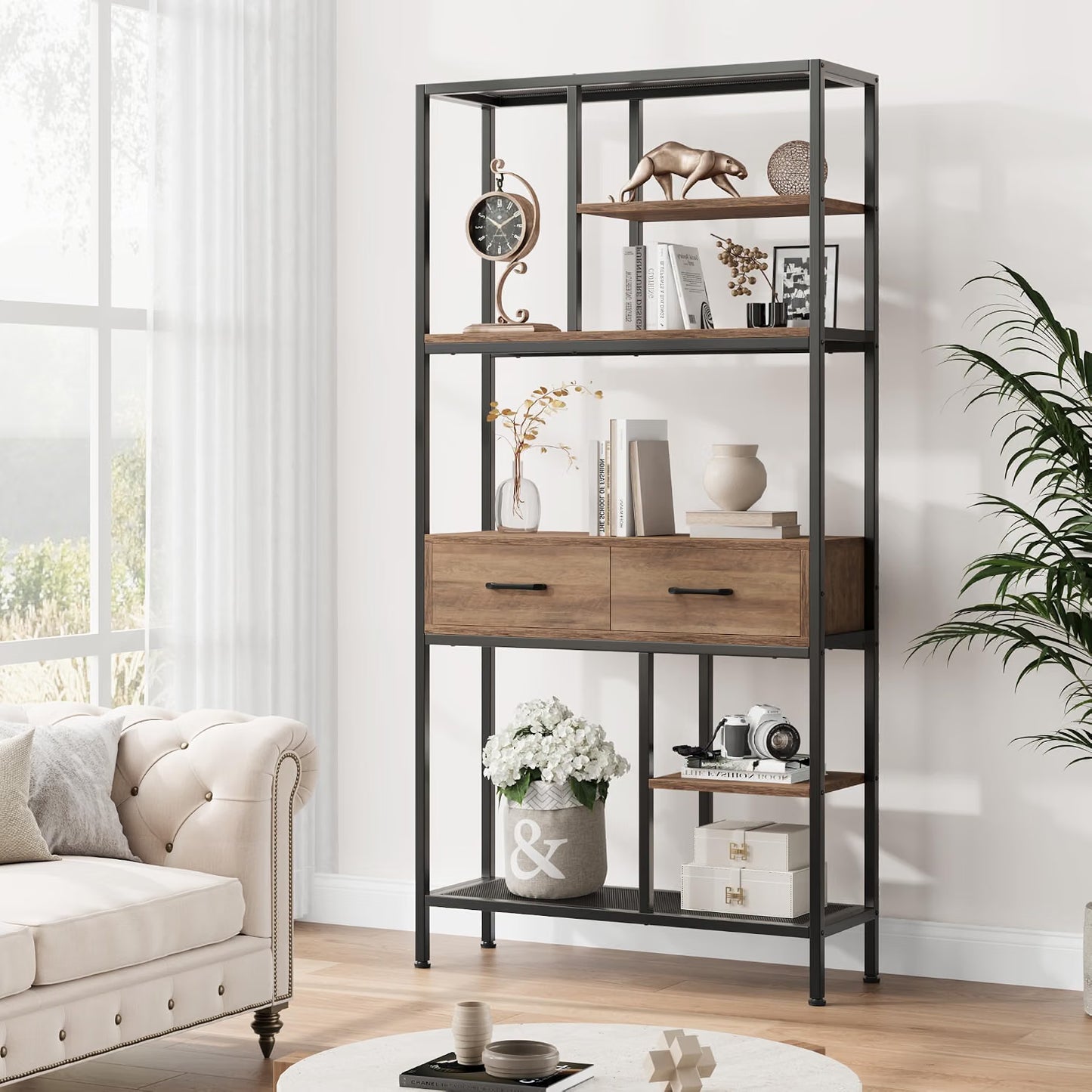 Tall Bookcase with Storage