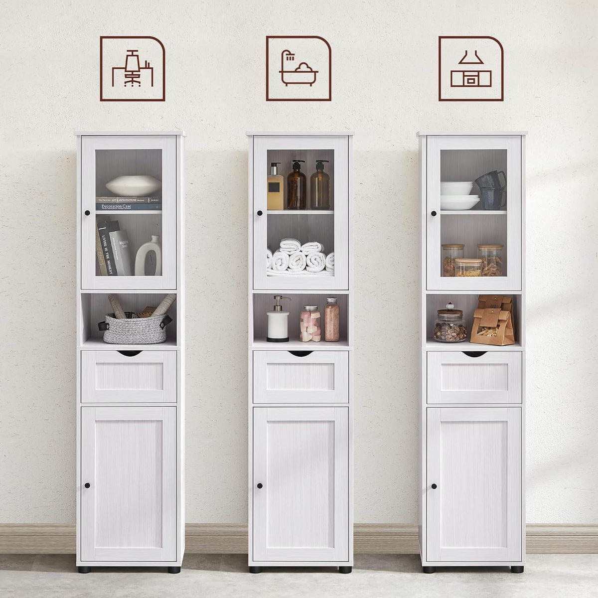VASAGLE Tall Bathroom Cabinet BBK163T44V1