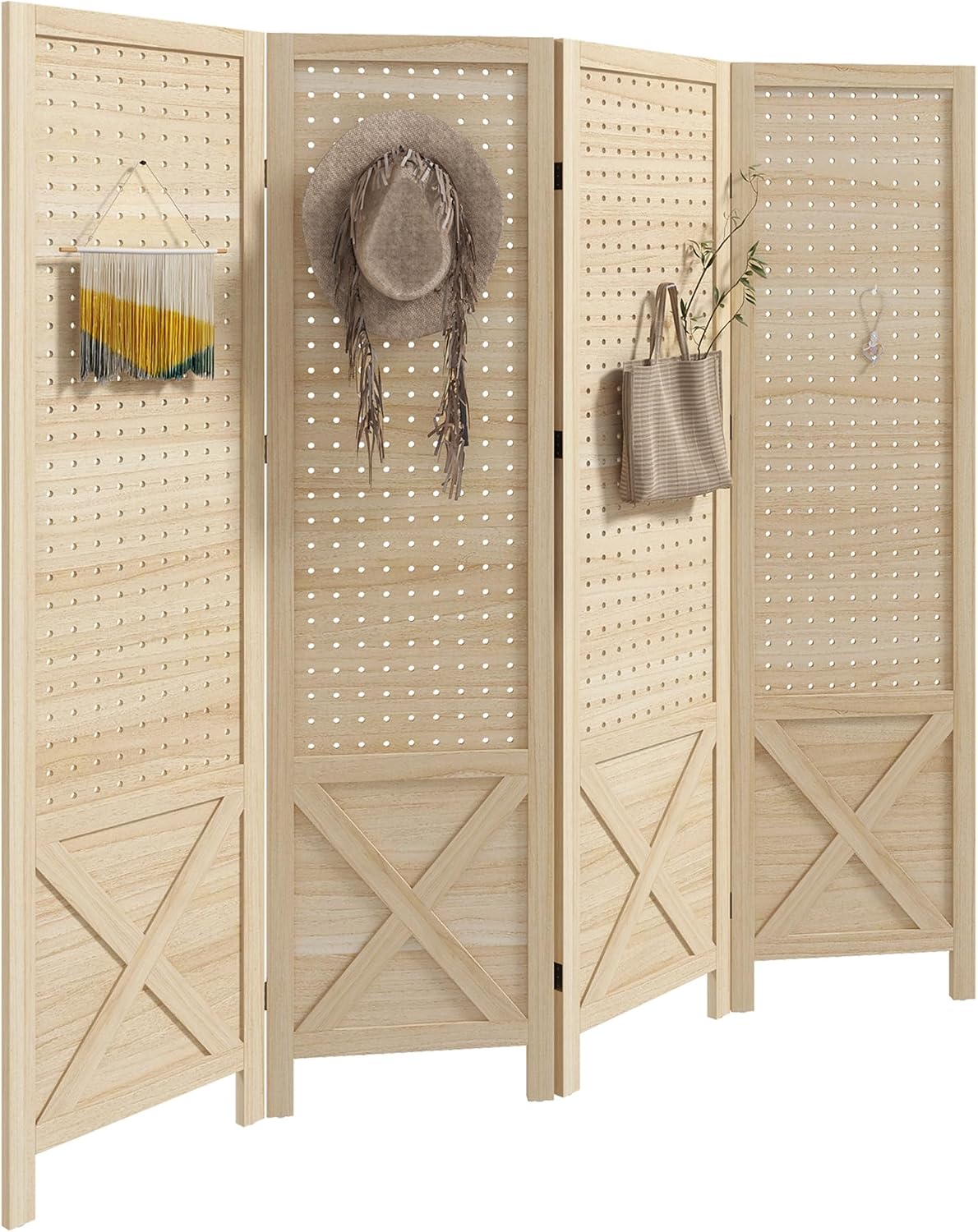 4 Panel Pegboard Display Room Divider