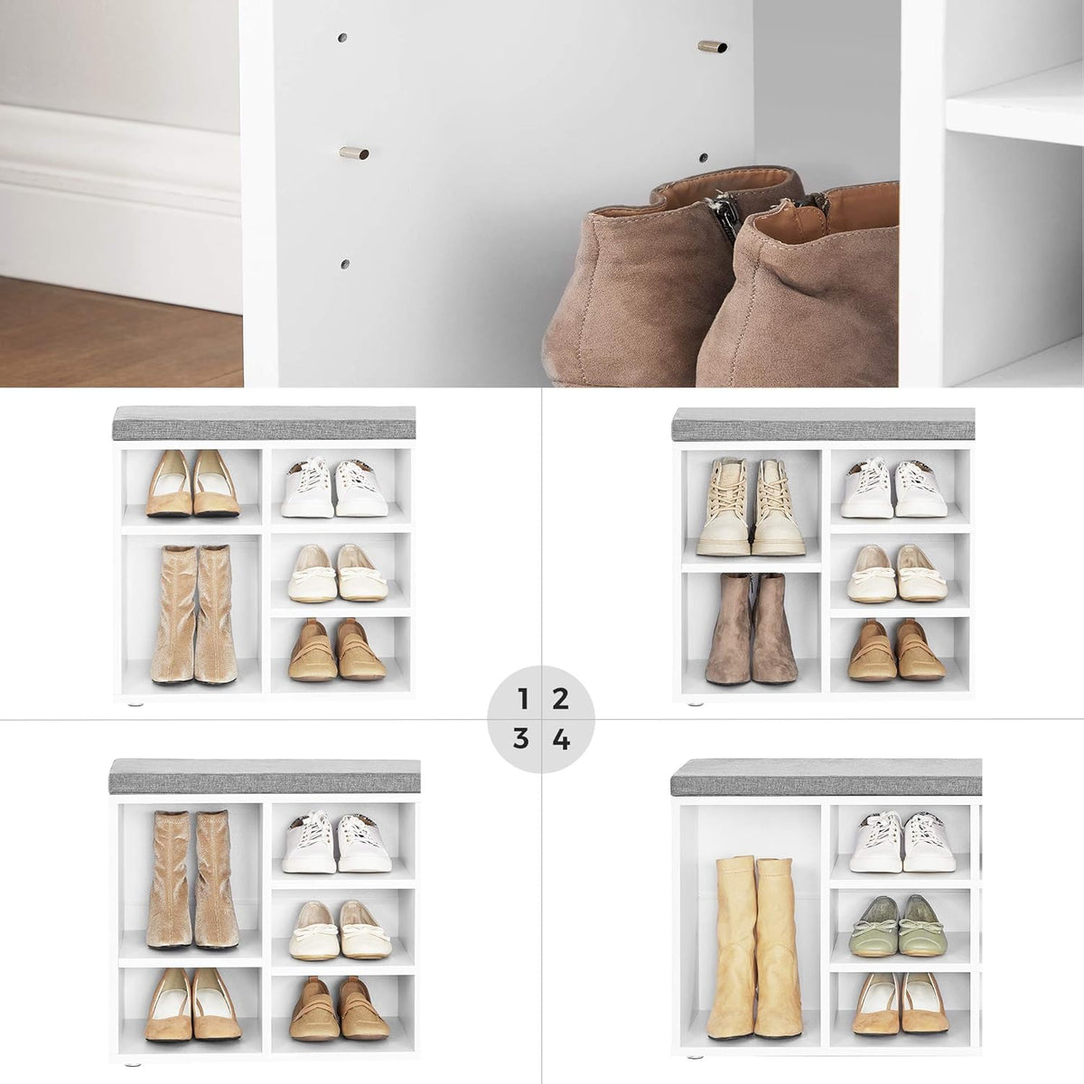 VASAGLE Shoe Bench LHS010W01