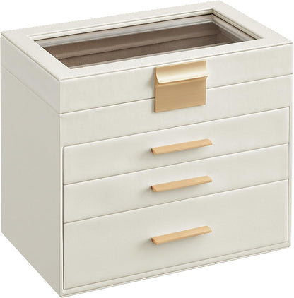 SONGMICS Jewellery Box with Glass Lid  JBC161W01